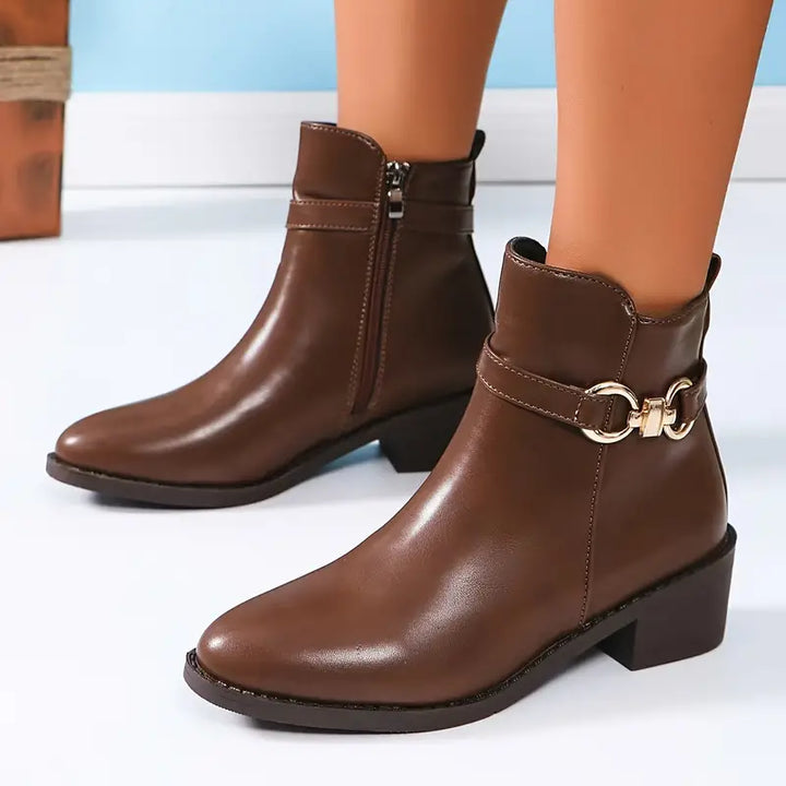 High-End Fashion Stiefeletten für Damen mit Reißverschluss