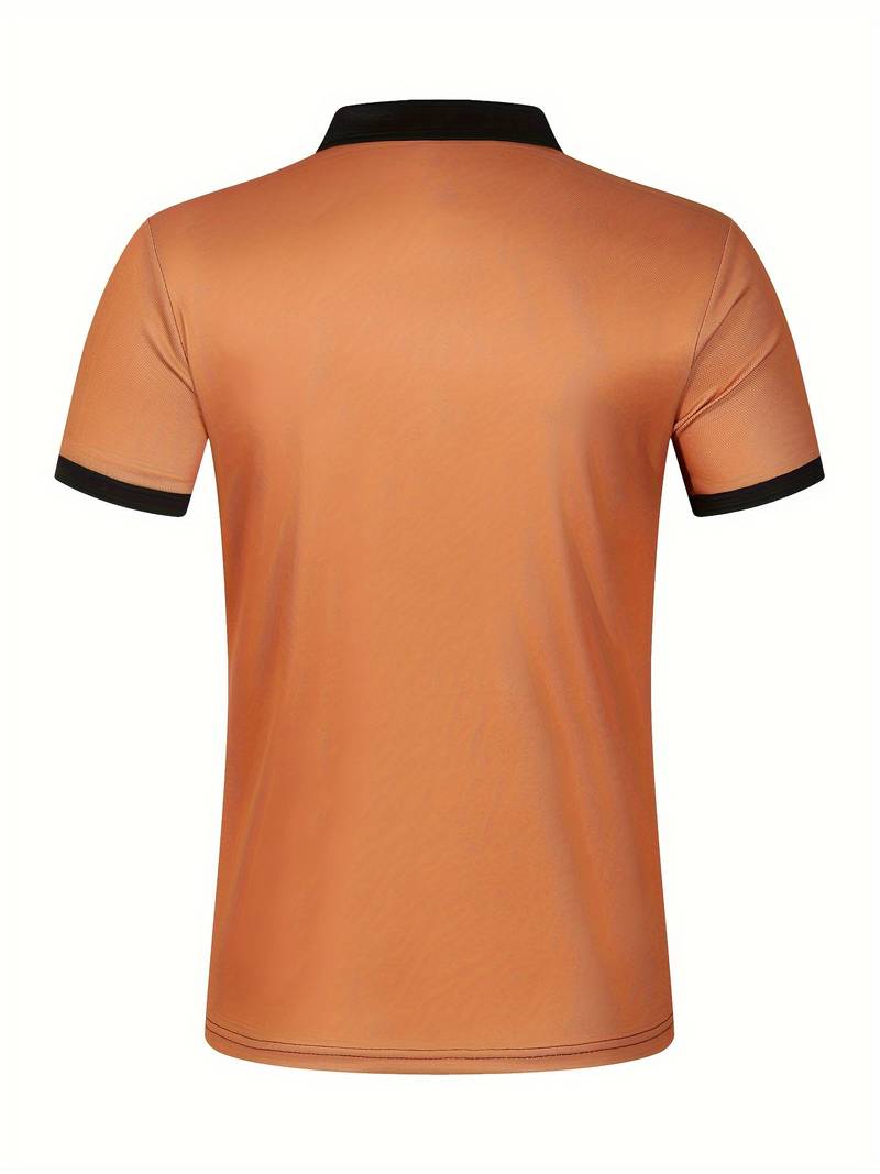 Polo homme à rayures – Chemise à manches courtes avec patte de boutonnage et col contrasté