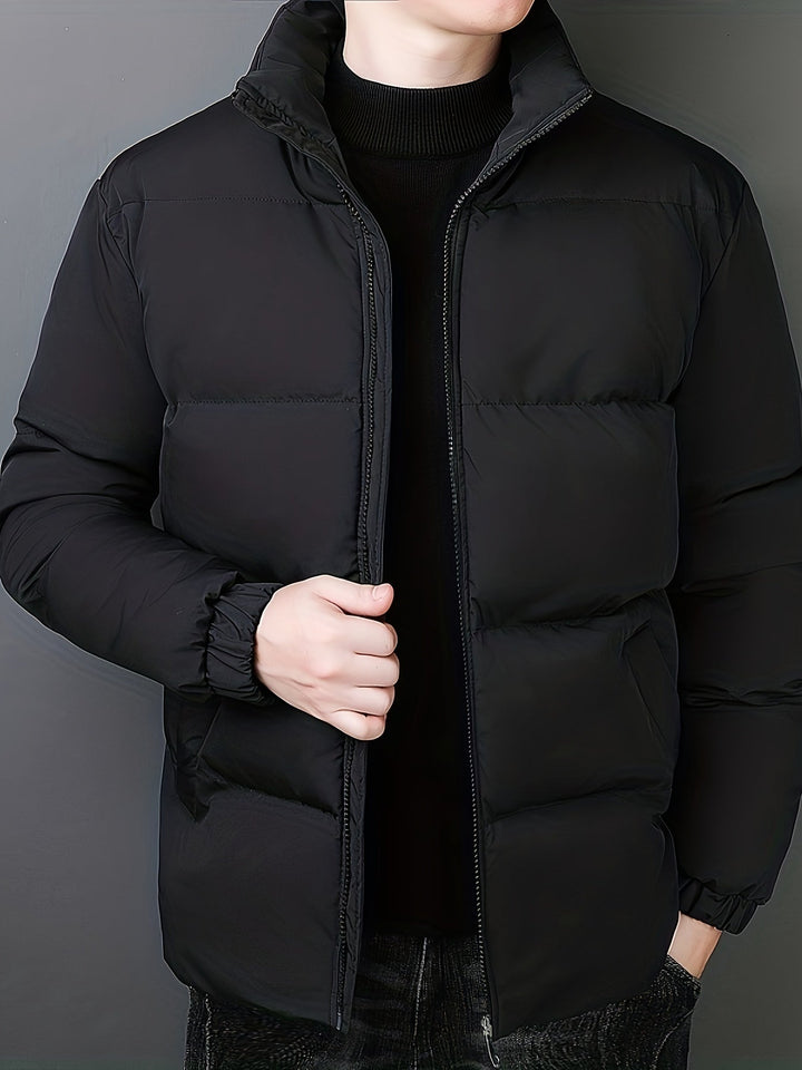 Herren Winter Steppjacke mit Reißverschluss – Gefütterte Winddichte Pufferjacke für kalte Tage