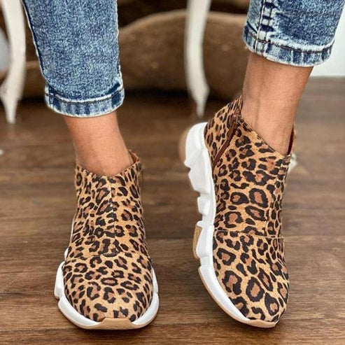 Elegante Flache Stiefeletten aus veganem Leder mit Reißverschluss für Damen | Ideal für den Alltag