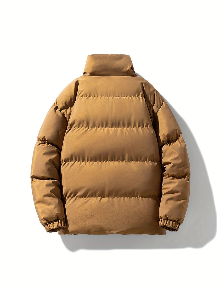 Herren Winter Steppjacke mit Reißverschluss – Gefütterte Winddichte Pufferjacke für kalte Tage