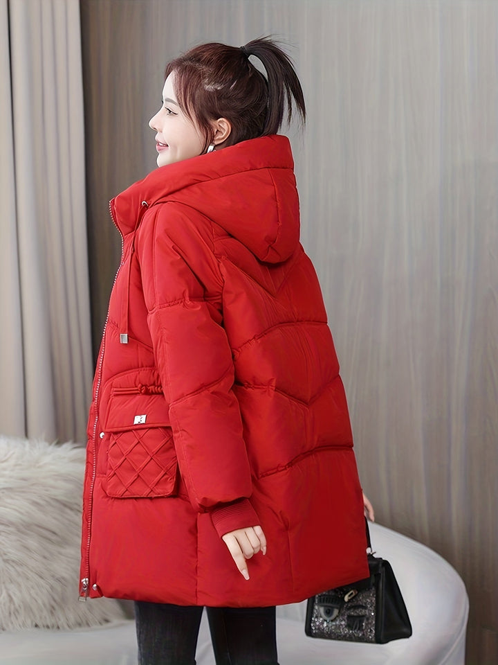 Giacca invernale imbottita di media lunghezza alla moda per donna | Perfetta per attività all'aperto