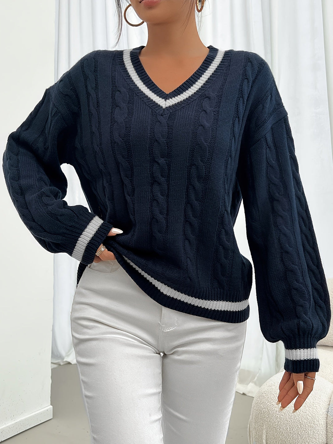 Carissa - pull en maille torsadée avec câble pour femmes