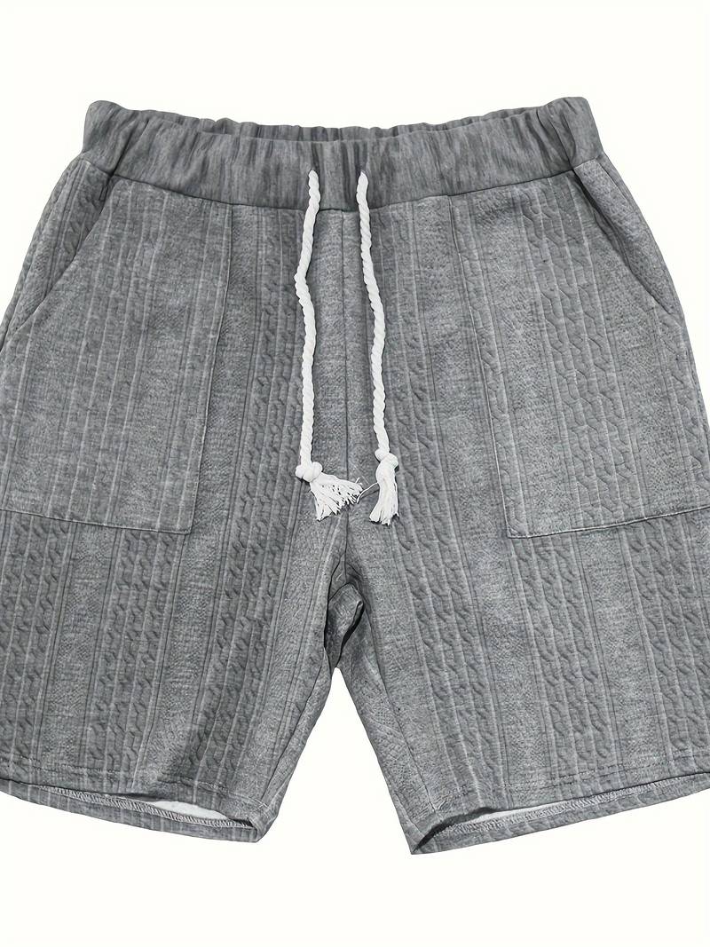 Męski letni zestaw dwuczęściowy – oversize koszula z dekoltem w serek i szorty w dzianinowym stylu – streetwearowy strój na czas wolny i wakacje