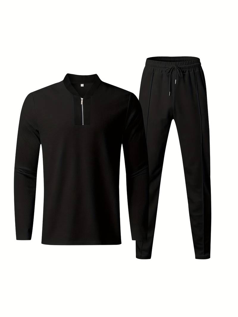 Ensemble pour homme en deux pièces – Ensemble de loisirs et survêtement d'entraînement à col montant à la mode