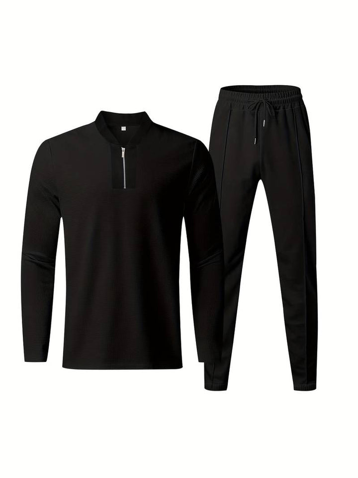 Ensemble pour homme en deux pièces – Ensemble de loisirs et survêtement d'entraînement à col montant à la mode