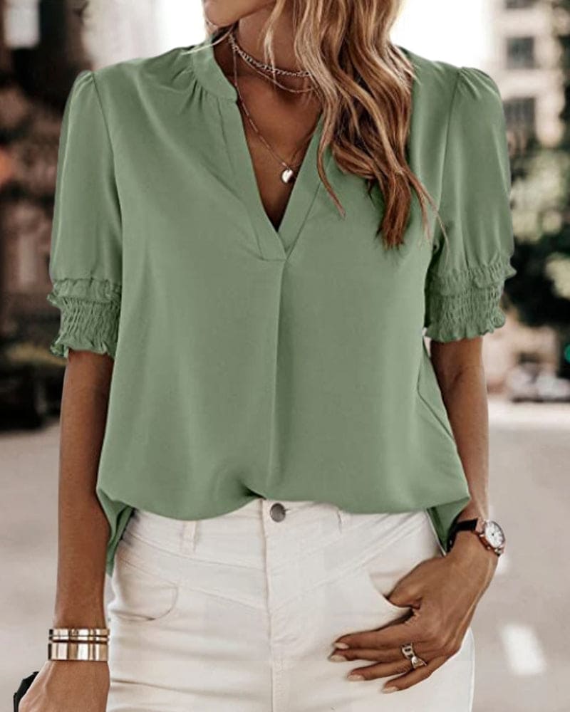 Jente - Bluse mit V-Ausschnitt