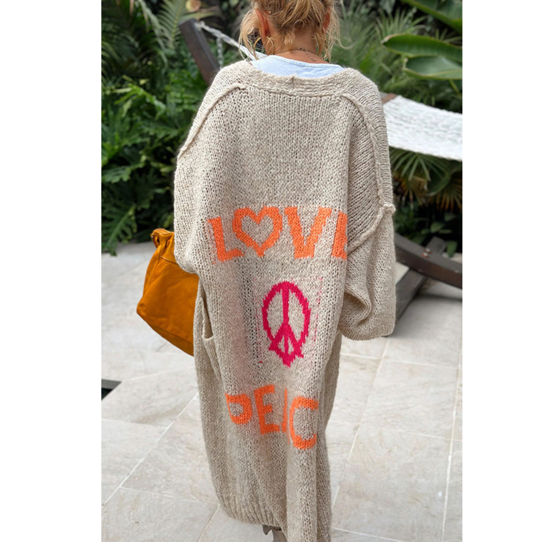 Irene - Gilet en tricot peace stylé