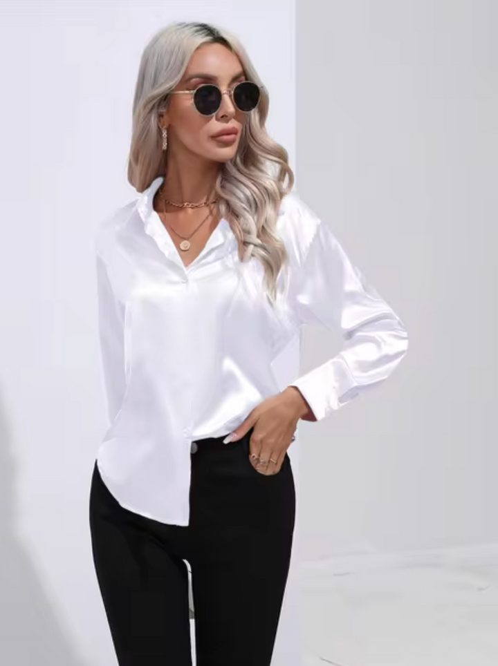 Annika - Camicia a maniche lunghe in raso