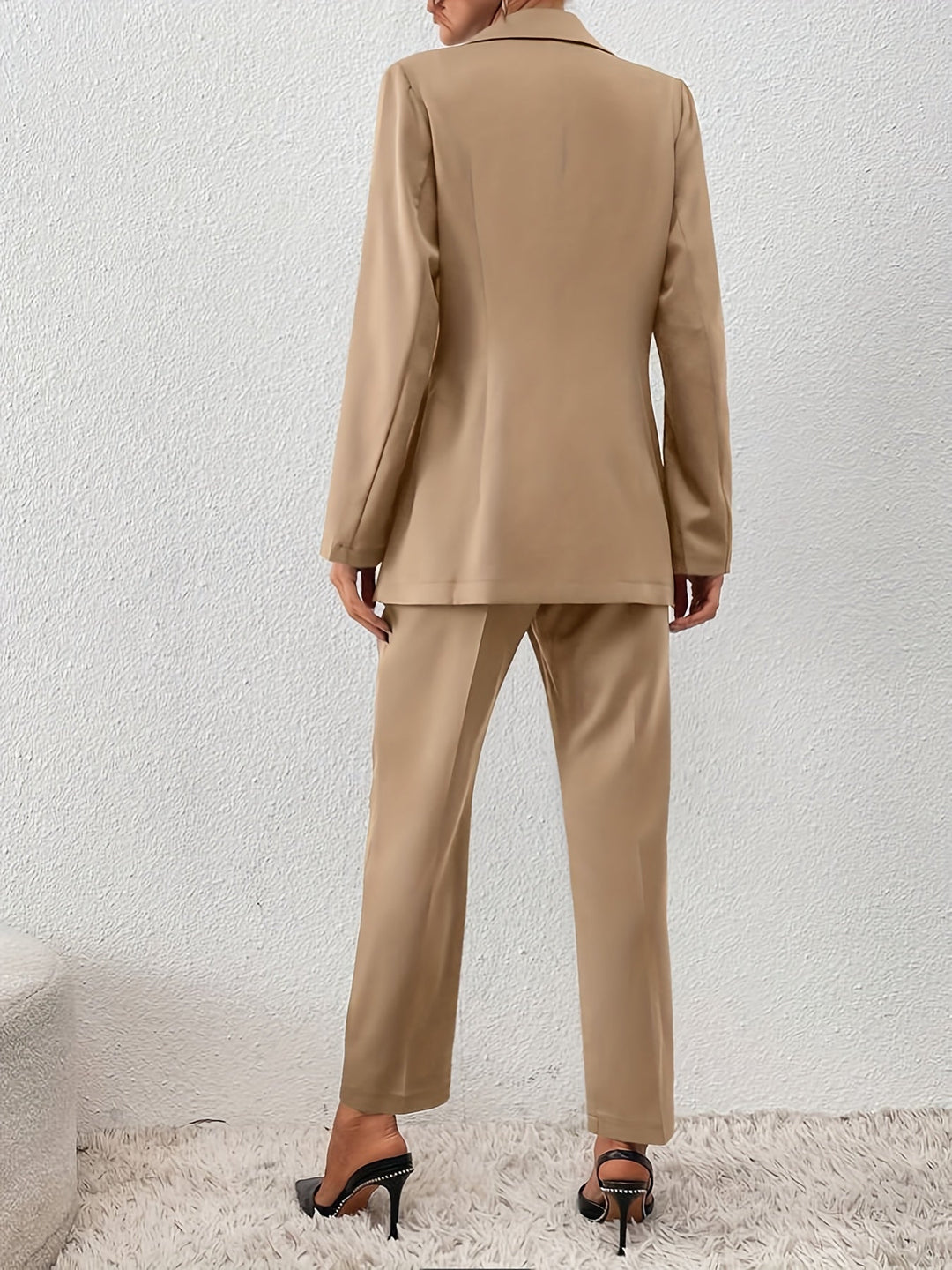 Eleganter Blazer & Schrägtaschen Hosen Outfit Set Für Damen | Für Formelle Anlässe