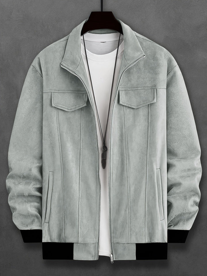 Stilvolle Einfarbige Warme Fleece Bedruckte Winterjacke Für Herren | Ideal für Winter