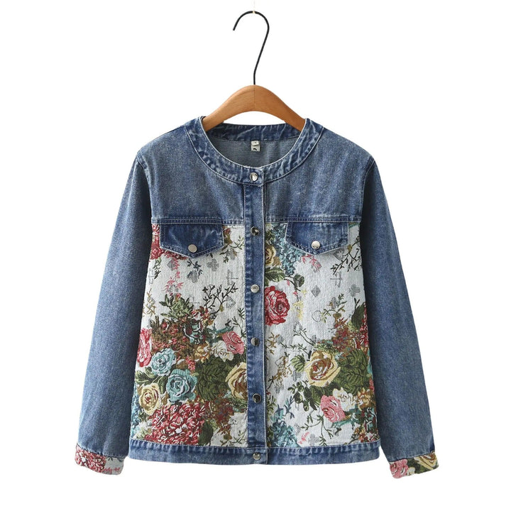 Magdalena – Veste en jean avec broderie florale
