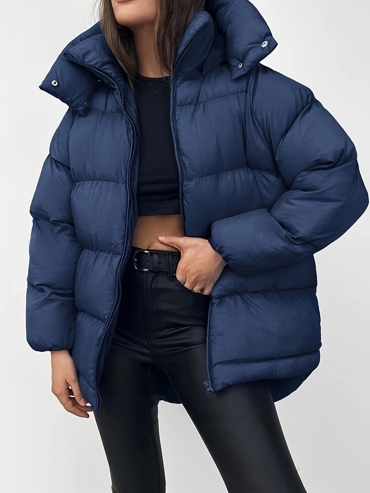 Elegante giacca invernale imbottita calda con cappuccio per donna | Perfetta per attività all'aperto