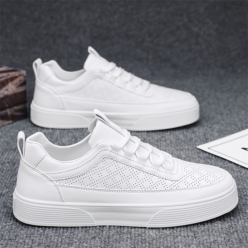 Baskets minimalistes pour hommes en blanc – Chaussures de loisirs confortables au look épuré