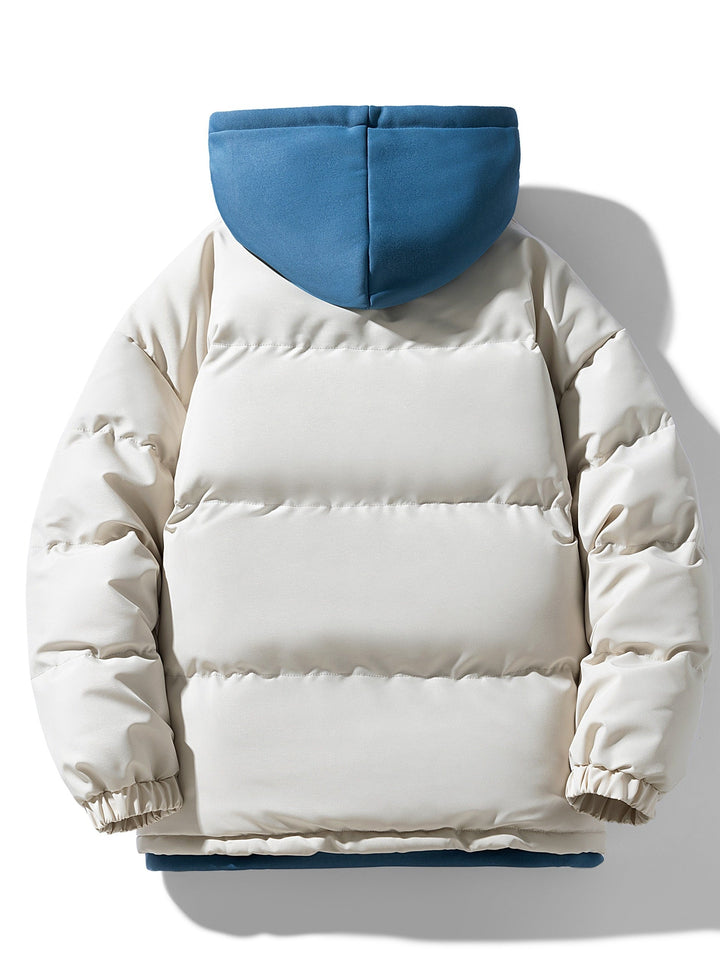 Veste d'hiver à capuche fausse deux pièces décontractée pour hommes | Parfait pour les activités de plein air