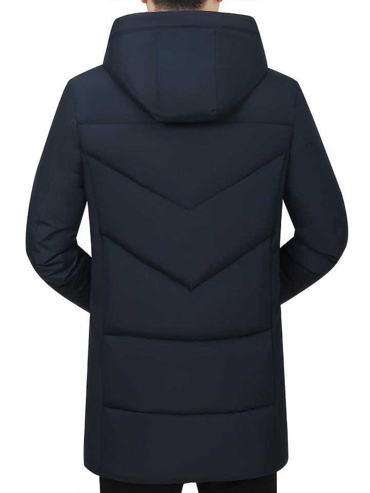 Veste d'hiver homme avec capuche – Veste matelassée chaude, coupe-vent et imperméable avec fermeture éclair et poches
