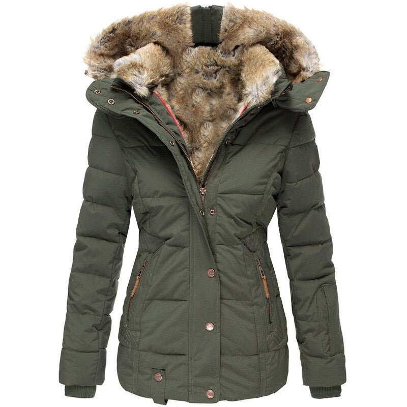 Greta - Cappotto invernale alla moda con fodera in pelliccia per donne