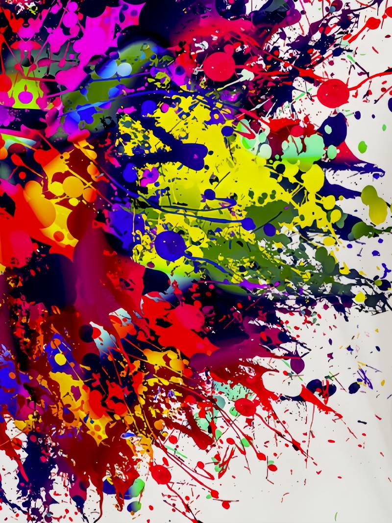 Men's T-shirt with colorful paint splatter print – Urban short-sleeve shirt for street style, festival & leisure