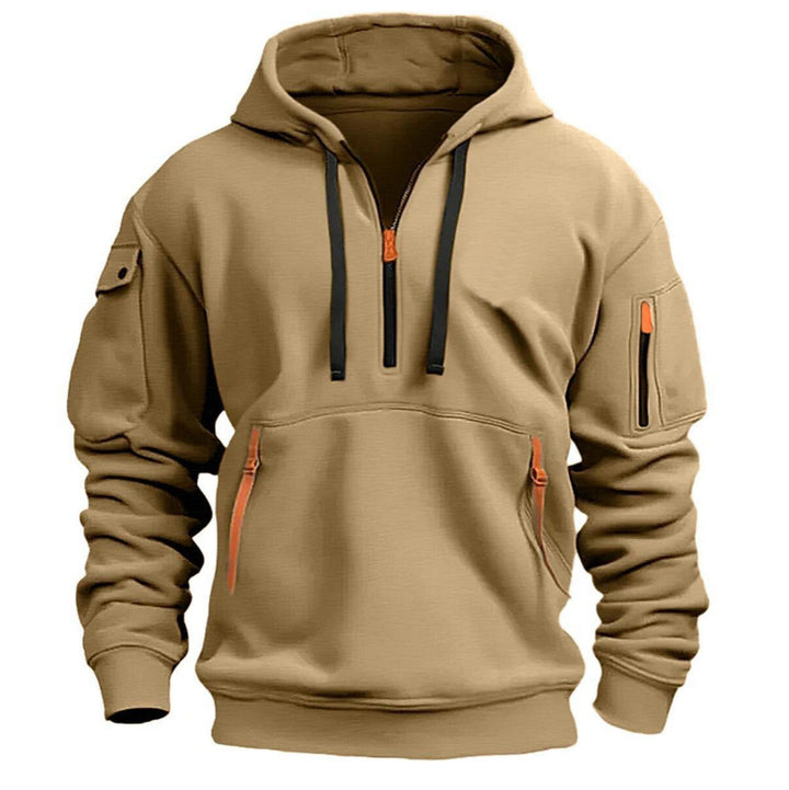 Sweat à capuche homme avec poches zippées – Pull streetstyle avec capuche et design utilitaire