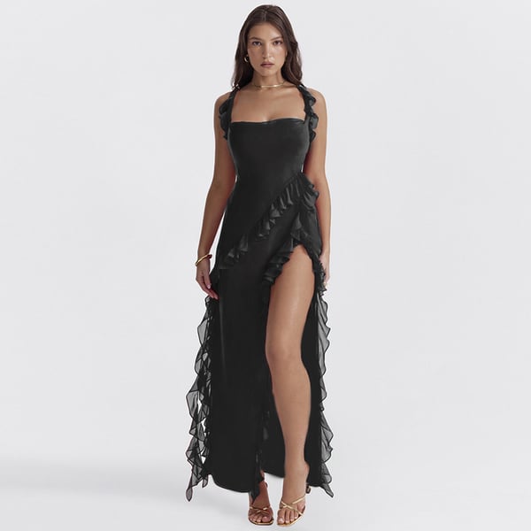 Ryloria - Robe longue - Élégante - Matière luxueuse - Idéale pour l'été pour dames