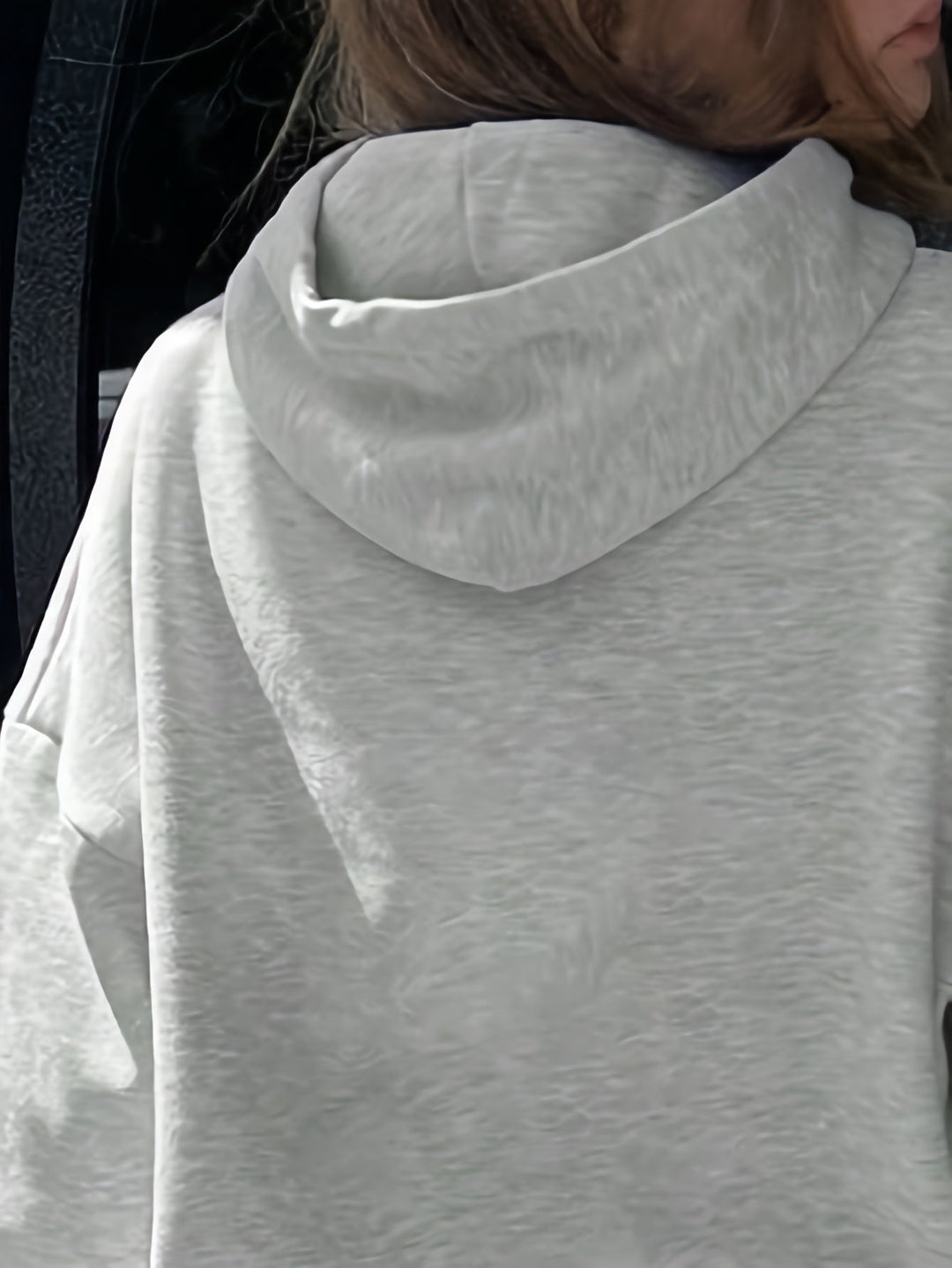 Lässiger grauer Pullover-Hoodie mit Print und Kapuze für Women | Perfekt für lässige Tage