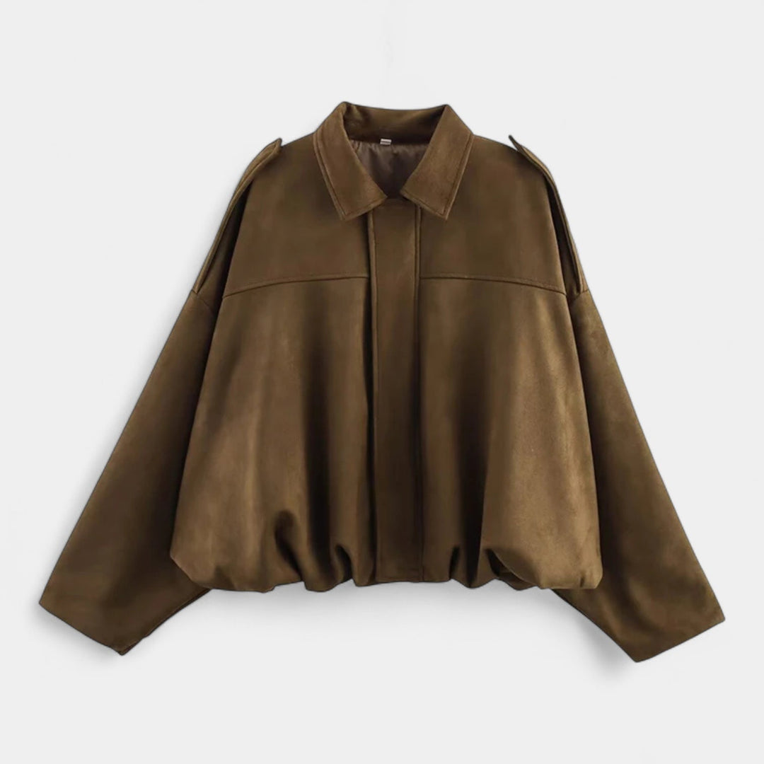 Maria Modehaus | kurtka damska w stylu militarnym z imitacji zamszu