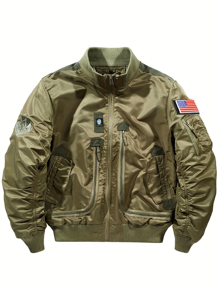 Veste bomber chaude tactique d'extérieur avec col montant pour hommes | Parfait pour les activités de plein air