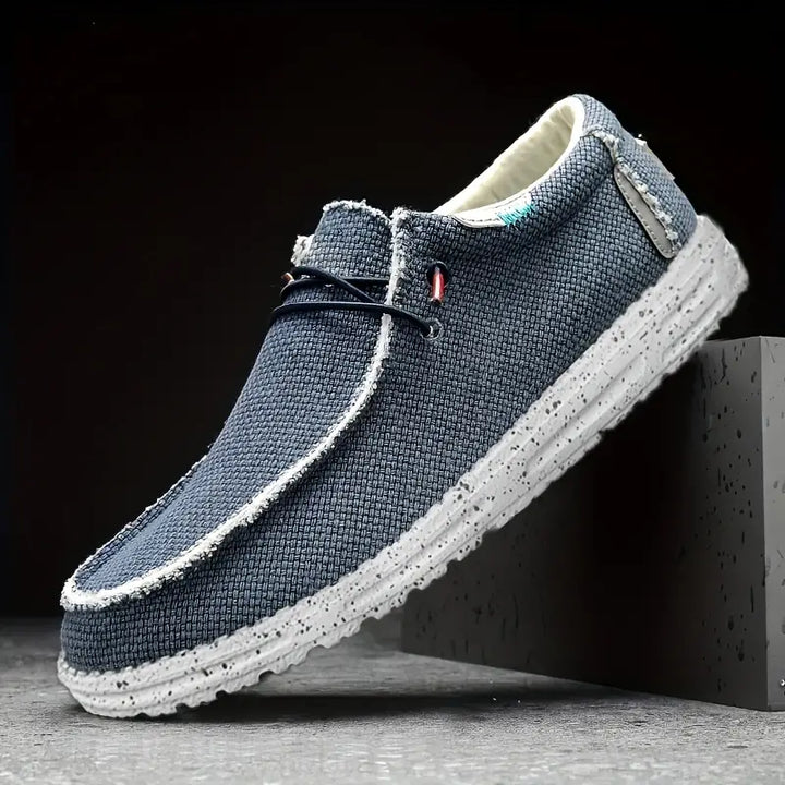 Herren Slip-On Freizeitschuhe – Bequeme Leinen Mokassins mit Leichter Sohle