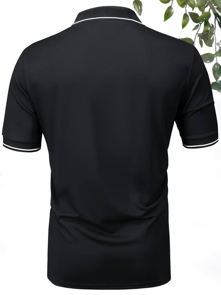 Caleb – camicia a maniche corte a blocchi di colore alla moda con chiusura a bottoni e rever