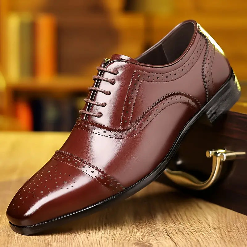 Elegante Herren Business-Schuhe aus Echtleder – Klassische Oxford-Schnürschuhe für Büro & Anlässe