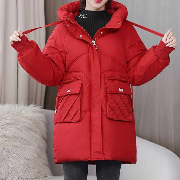 Giacca invernale imbottita di media lunghezza alla moda per donna | Perfetta per attività all'aperto