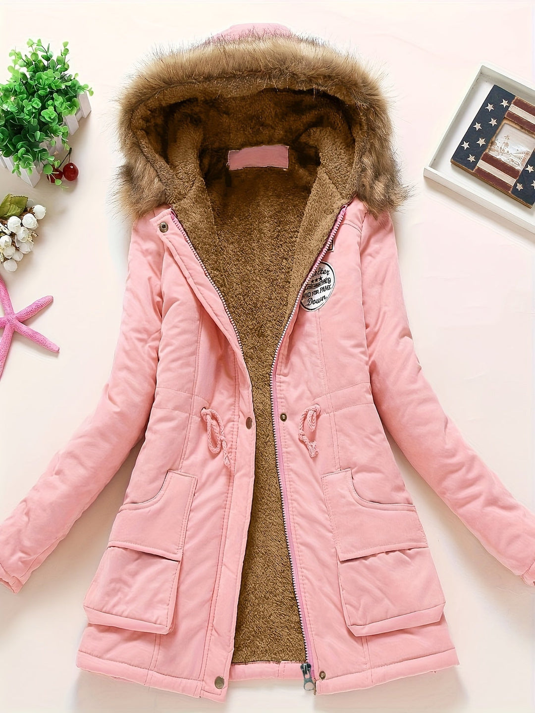 Elegante Lange Puffer Winterjacke mit Kapuze für Frauen | Perfekt für kalte Tage