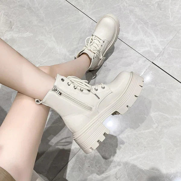 Casual Plateau Stiefeletten aus veganem Leder für Damen | Perfekt für Casual Tage