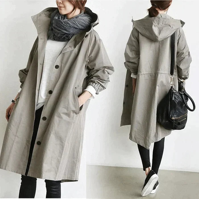 Veste coupe-vent imperméable à capuche surdimensionnée
