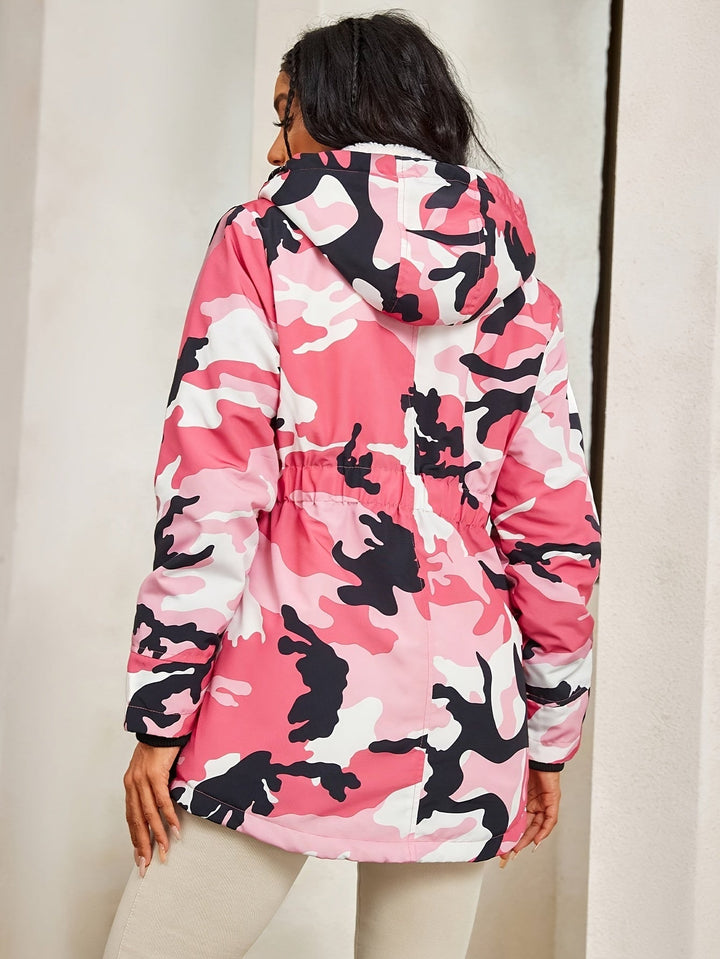 Elegant fleece parka winter jacket with hood for women | Perfect for outdoor activities