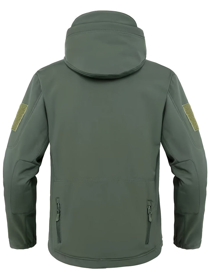 Veste de plein air tactique à capuche avec poches zippées sécurisées pour hommes | Parfait pour les activités de plein air