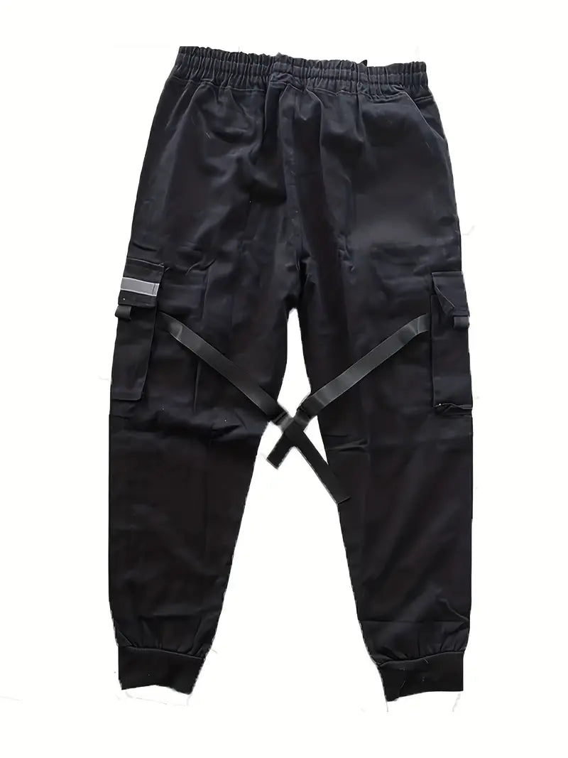 Herren Cargohose mit Taschen & Kordelzug – Streetwear Jogger Pants im Techwear-Stil – Lockere Freizeithose mit Bündchen für Alltag & Urban Look