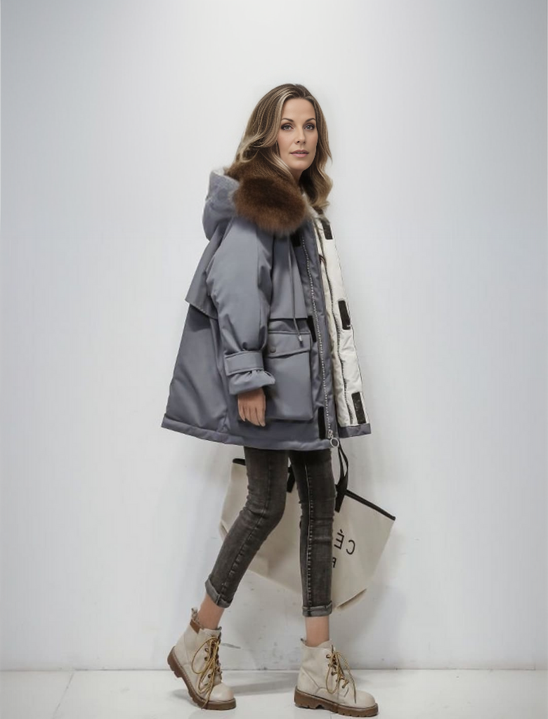 Lässiger Winterparka Mit Veganfell Für Damen | Ideal für Winter