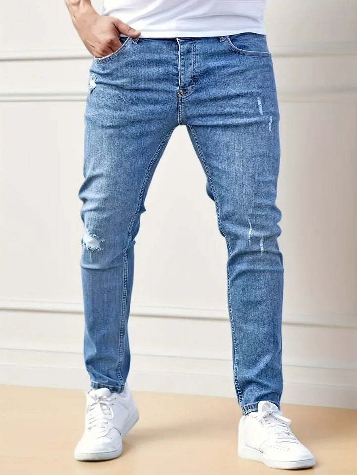 Slim Fit Herren Jeans mit Stretch – Ripped Look & klassischem 5-Pocket-Design für Streetstyle & Alltag