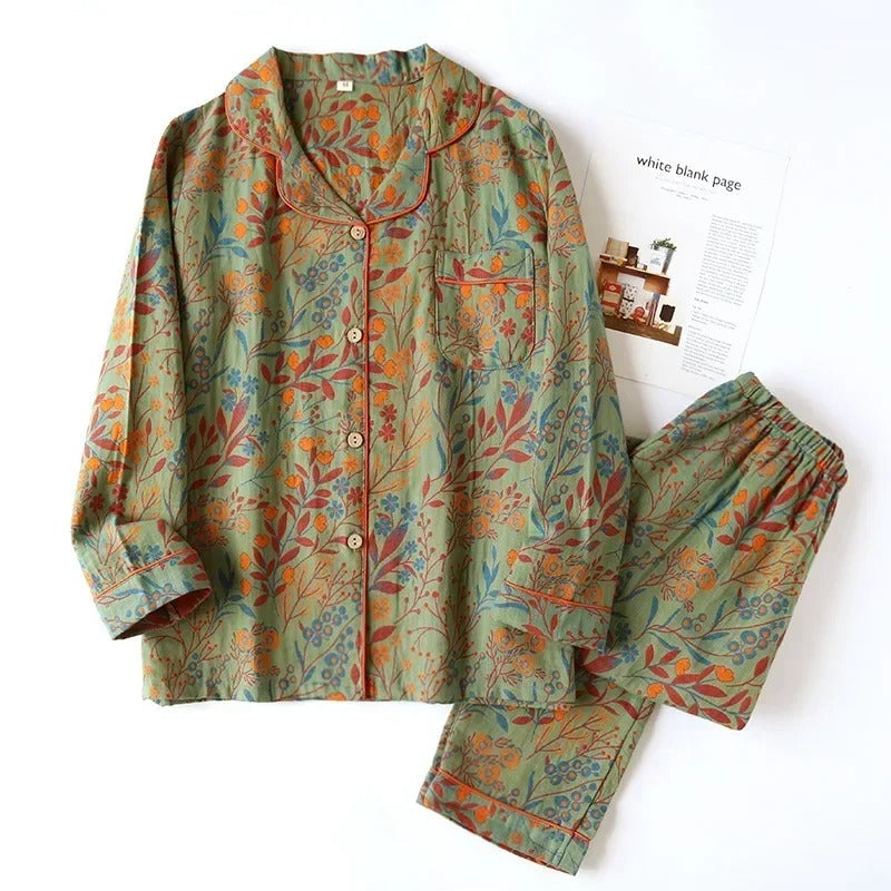 Katrina - Blumenmuster Pyjama-Set