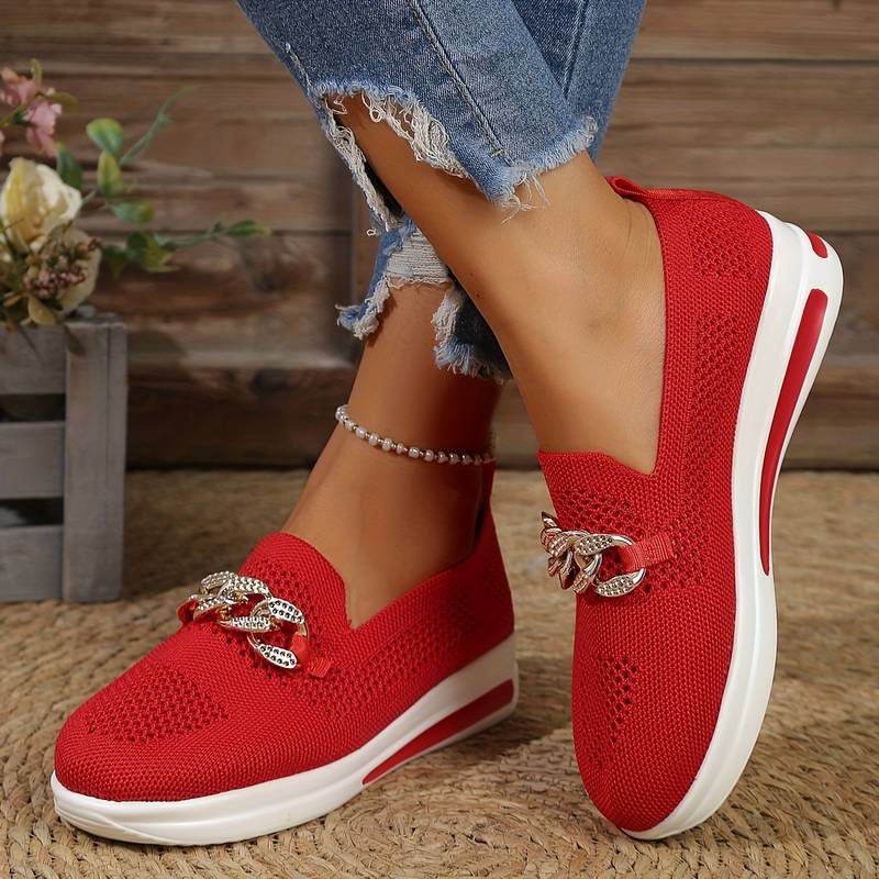 Brianna - Ballerines orthopédiques élégantes à brides en chaîne en mesh