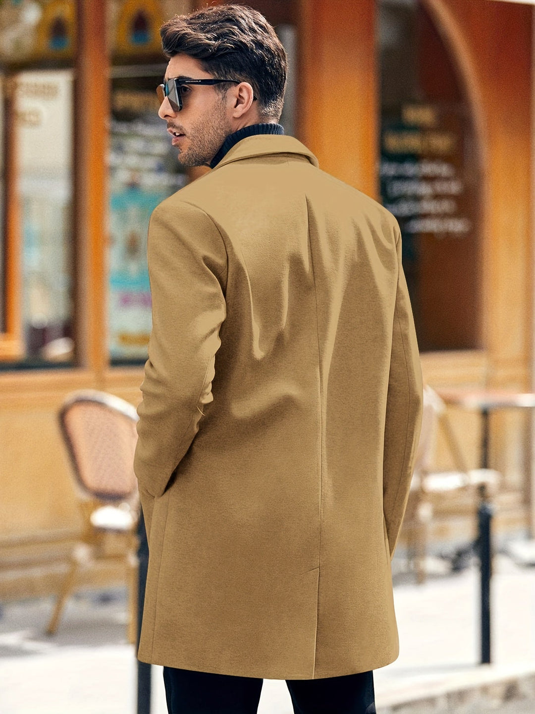 Trench-coat mi-long décontracté à boutons pour hommes | Parfait pour les jours décontractés