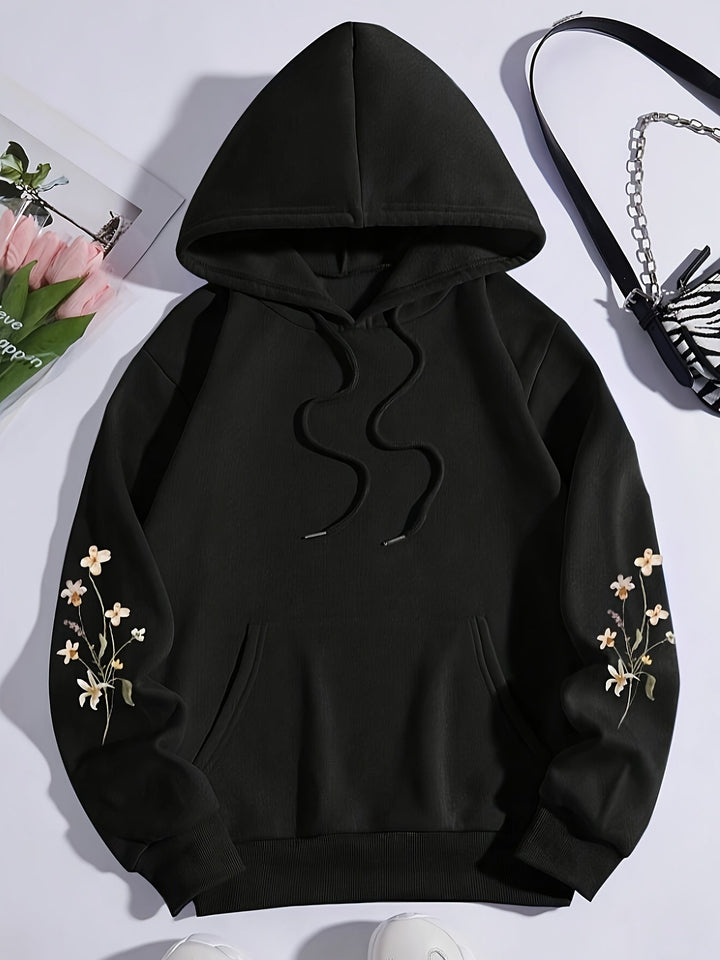 Eleganter Fleece-Pullover-Hoodie mit Backprint und Kapuze für Women | Ideal für den Alltag