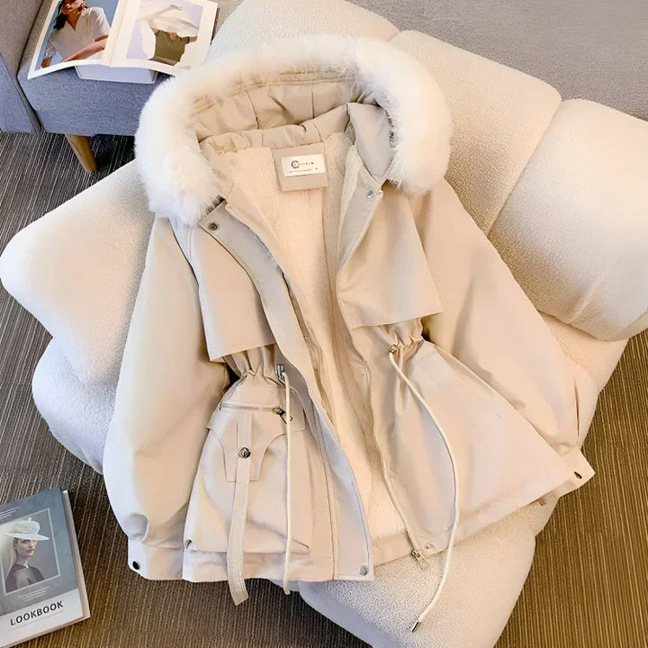 Parka invernale caldo e alla moda con pelliccia vegana per donna | Perfetto per attività all'aperto