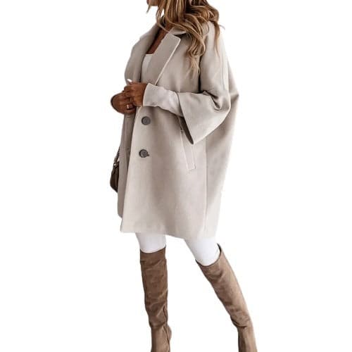 Catherine - Elegante cappotto doppio bottone morbido