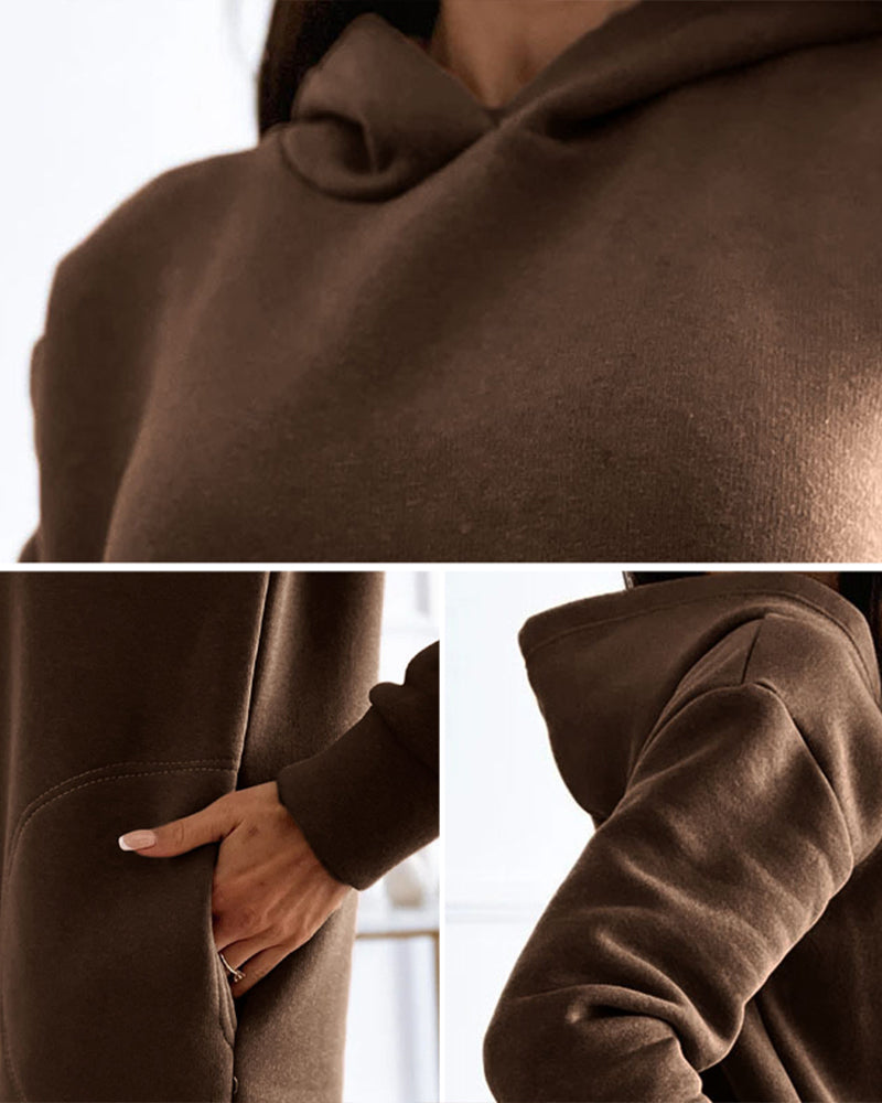 Eleganter Baumwoll-Zip Hoodie mit Kapuze und Reißverschluss für Damen | Perfekt für den Alltag