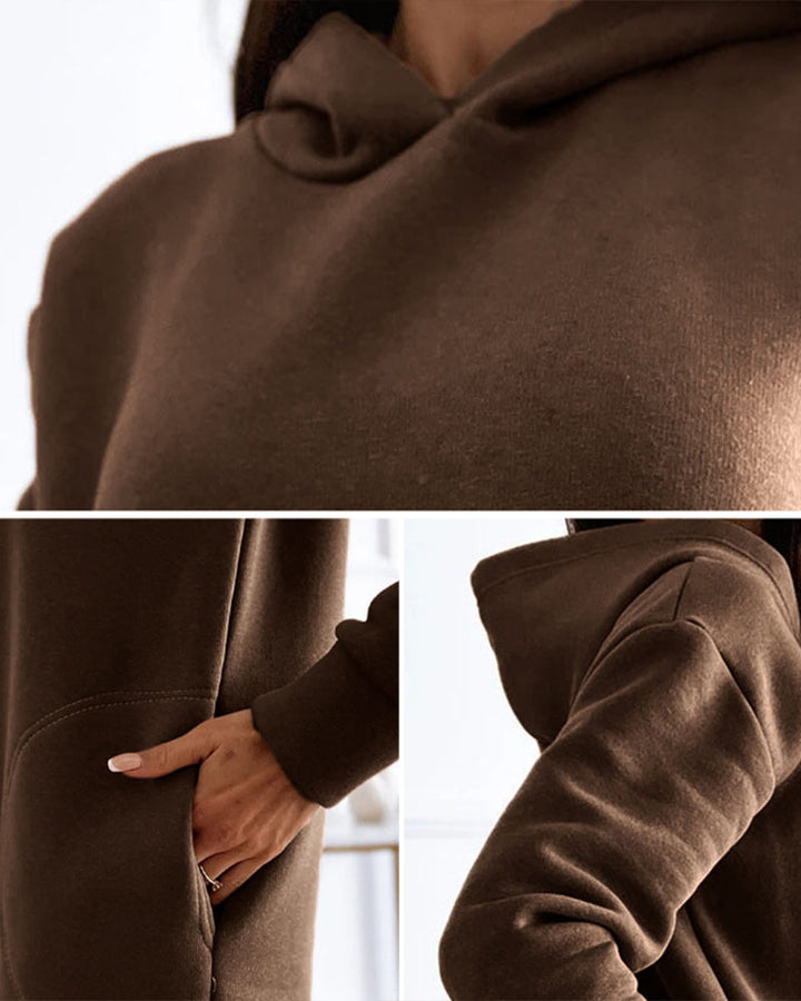 Eleganter Baumwoll-Zip Hoodie mit Kapuze und Reißverschluss für Damen | Perfekt für den Alltag