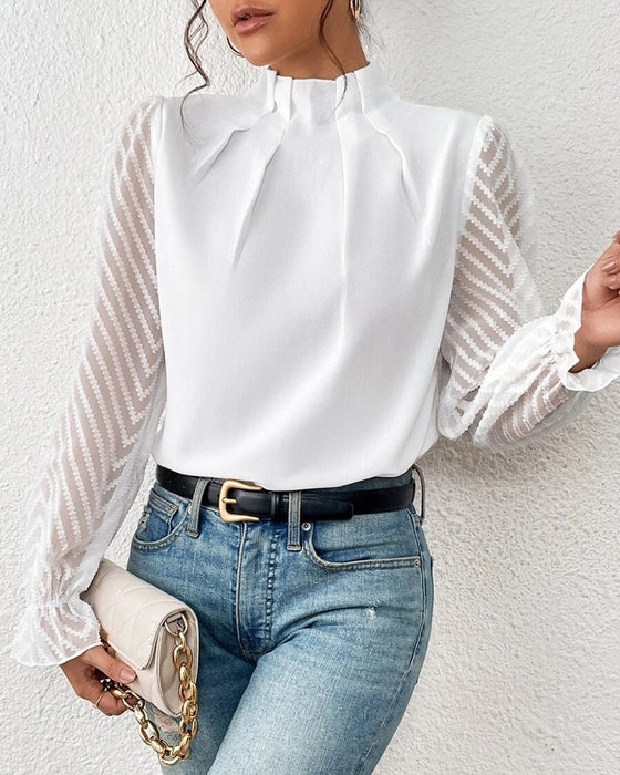 Felicity - Elegant top with ruffle sleeves for women