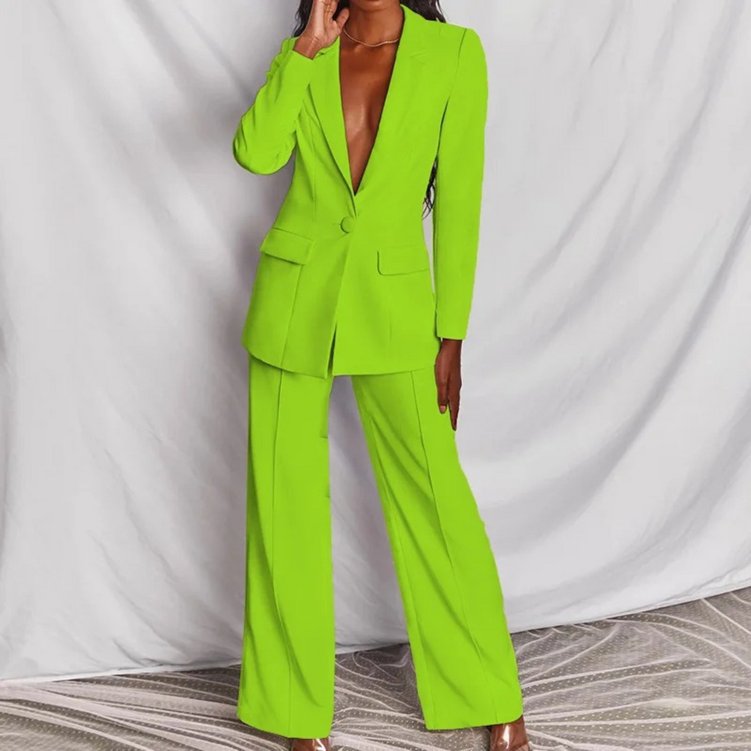 Bina - ensemble blazer-pantalon à manches longues pour femmes