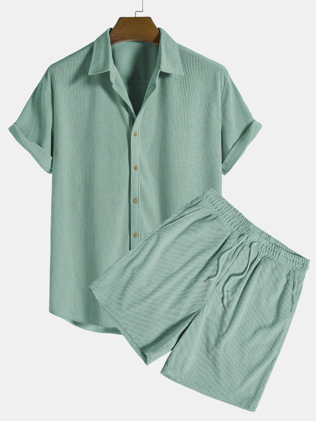 Set estivo camicia a maniche corte e pantaloncini per uomo